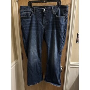 Silver Jeans Women's Sz 20/L31 Dark Blue Suki Slim Boot Stretch Denim Cotton